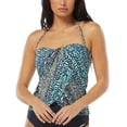 thumbnail image 1 of Vince Camuto Women's Printed Draped Tankini Top (XS, Midnight Multi), 1 of 2