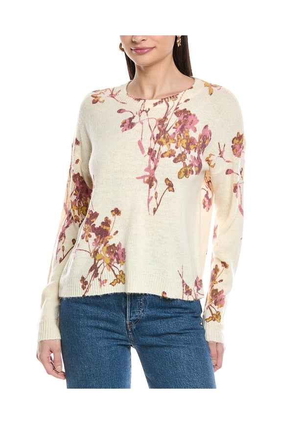 womens Electric Bouquets Wool-Blend Sweater, s, White