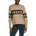 thumbnail image 1 of Vince Camuto womens  Fairisle Raglan Sweater, XL, Brown, 1 of 3