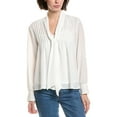 thumbnail image 1 of Vince Camuto womens  Front Tie & Pintuck Blouse, XL, White, 1 of 3
