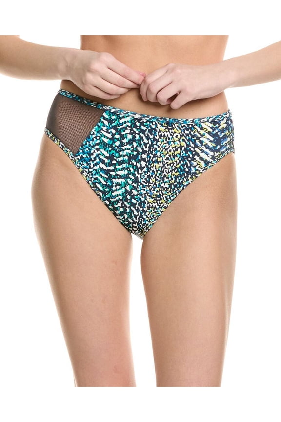 womens High-Leg Bikini Bottom, L, Blue