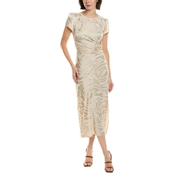Vince Camuto womens  Jacquard Satin Midi Dress, m, White