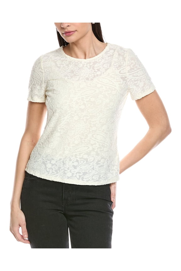 womens Knit T-Shirt, XL, White