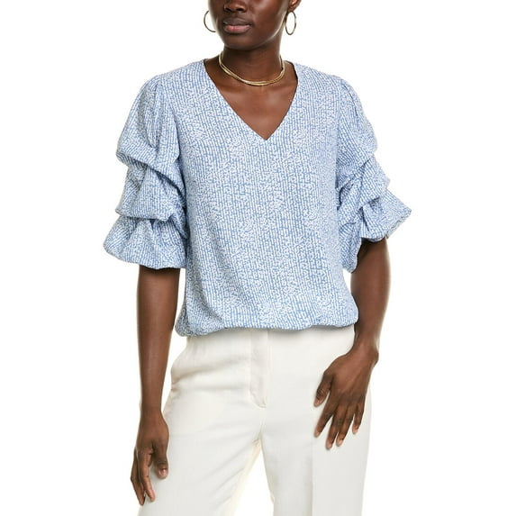 Vince Camuto womens Lantern Sleeve Top, XL, Blue