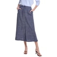 thumbnail image 1 of Vince Camuto womens  Linen-Blend Midi Skirt, m, Blue, 1 of 3