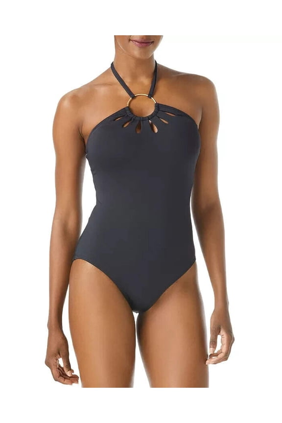 Women's Logo Ring Cutout Halter One-Piece, 6