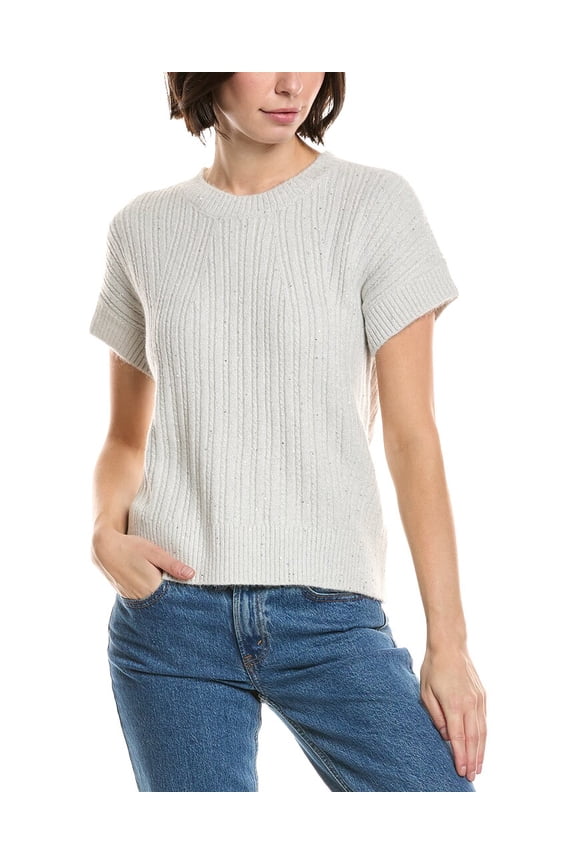 womens Lurex Sweater, s, White