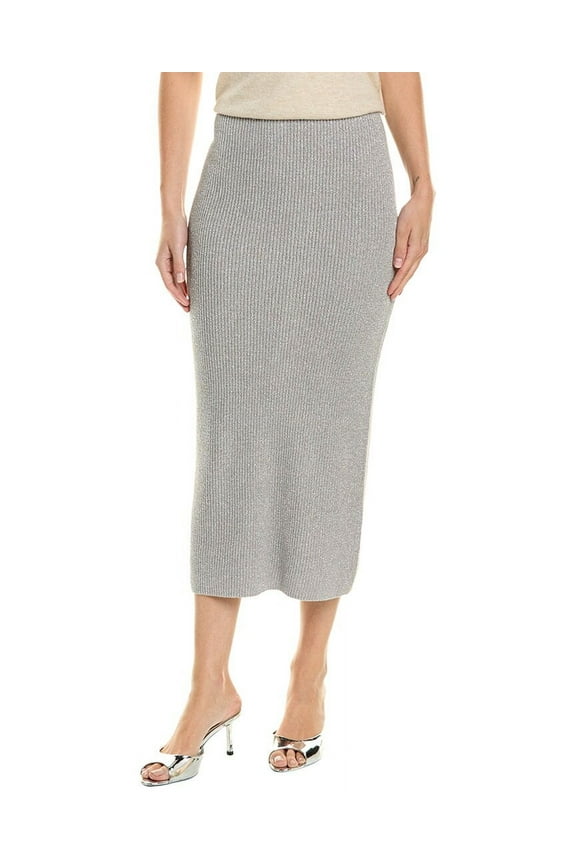 womens Midi Skirt, s, Metallic