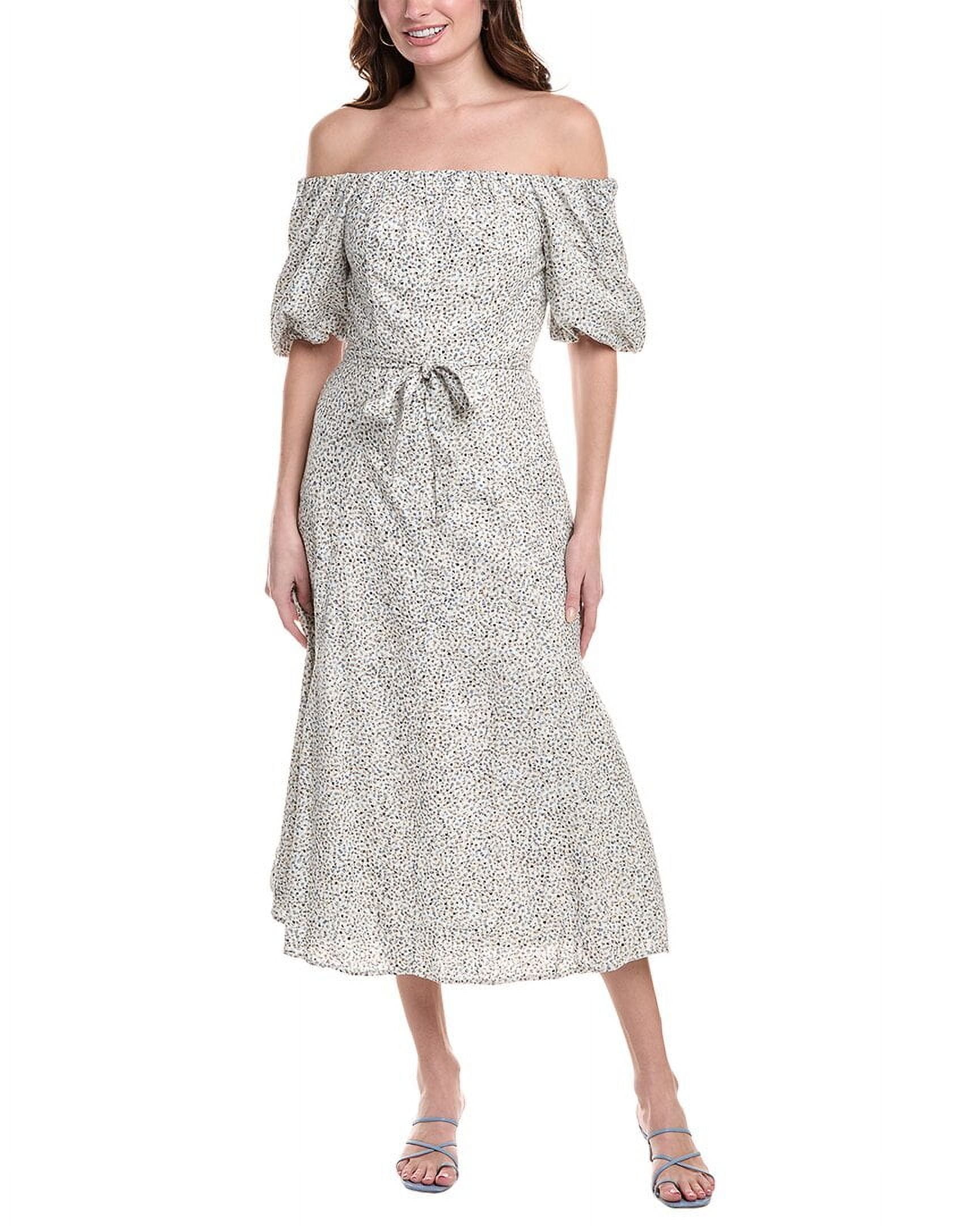 Vince Camuto womens Off-The-Shoulder Linen-Blend Midi Dress, m, White -  Walmart Business Supplies