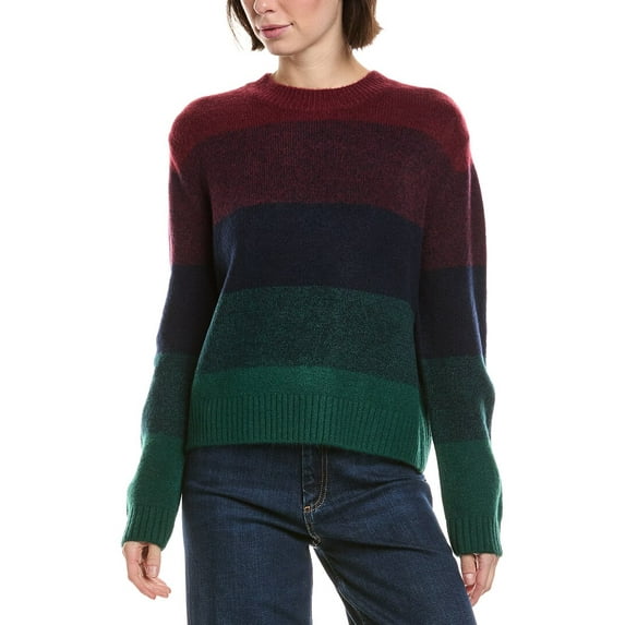 Vince Camuto womens Ombre Stripe Crewneck, XL, Red