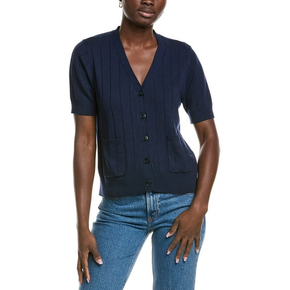 Vince Camuto womens Pocket Wool-Blend Cardigan, xs, Blue
