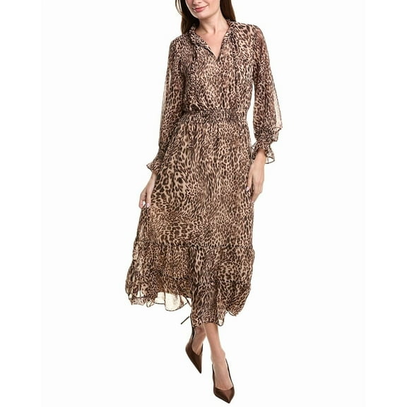 Vince Camuto womens Printed Maxi Dress, xs, Tan