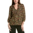 thumbnail image 1 of Vince Camuto womens  Printed Peasant Blouse, s, Orange, 1 of 3