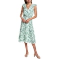 thumbnail image 1 of Vince Camuto womens  Ruffle Midi Dress, l, Green, 1 of 3
