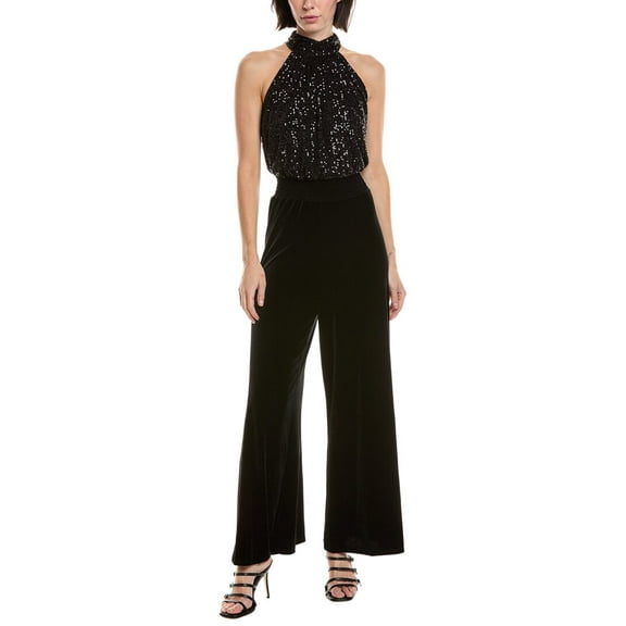 Vince Camuto womens  Sequin Velvet Jumpsuit, s, Black