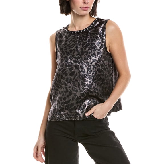 Vince Camuto womens  Sleeveless Crewneck Blouse, l, Black