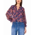 thumbnail image 1 of Vince Camuto womens  Split Neck Blouse, m, Blue, 1 of 3