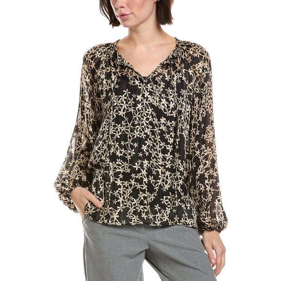 Vince Camuto womens  Tie Neck Blouse, xs, Black