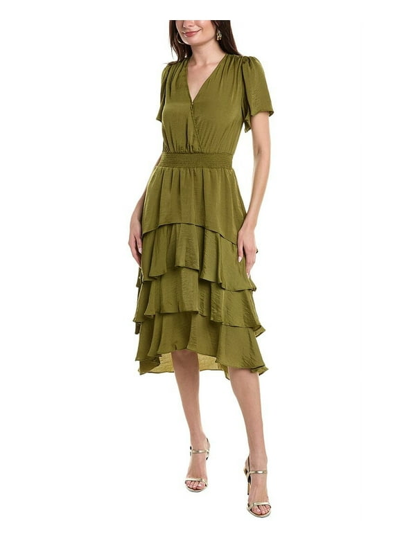 Vince Camuto womens  Tiered Dress, XS, Green