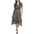 thumbnail image 1 of Vince Camuto womens  Tiered Midi Dress, xs, Black, 1 of 3