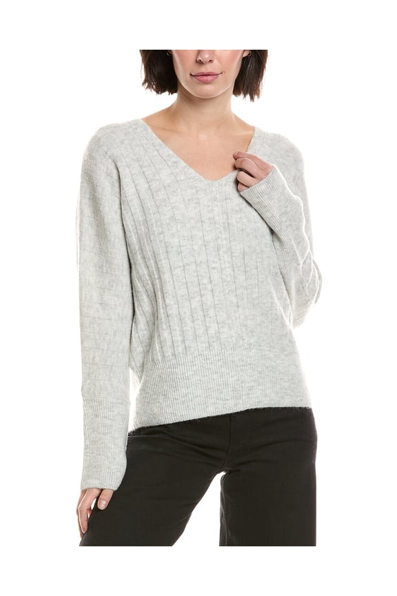 womens V Neck Dolman Sleeve, m, Gray