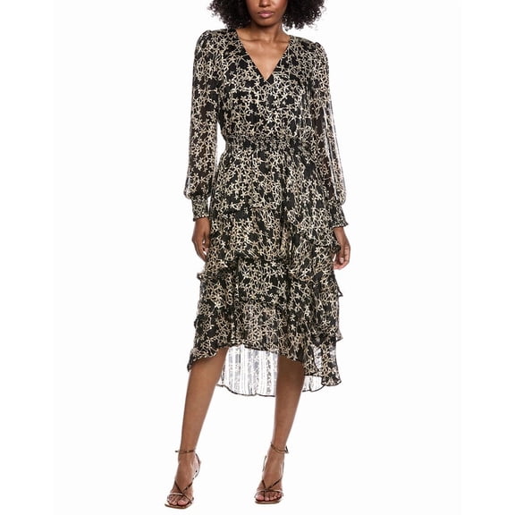 Vince Camuto womens V-Neck Maxi Dress, s, Black