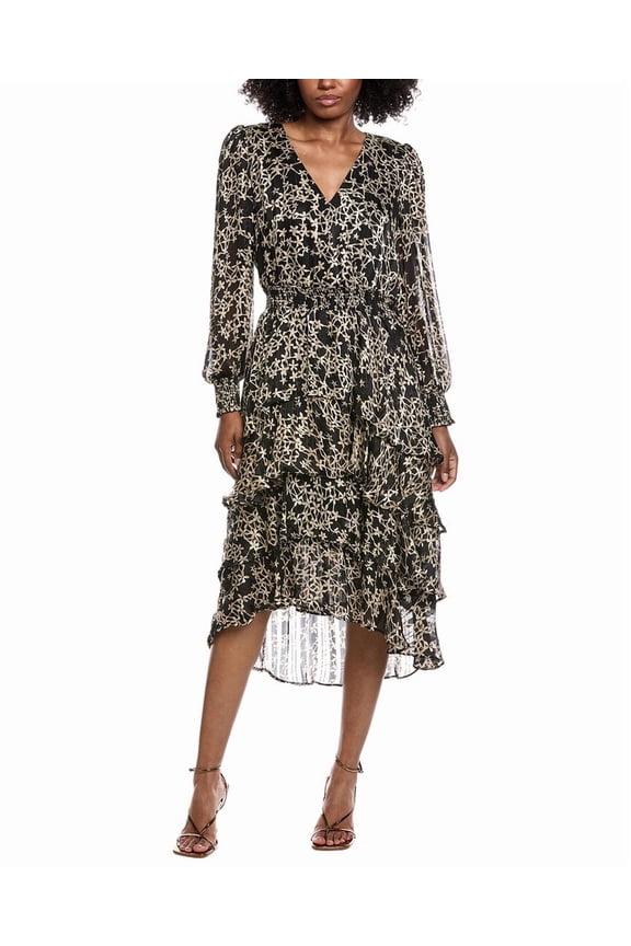 womens V-Neck Maxi Dress, s, Black