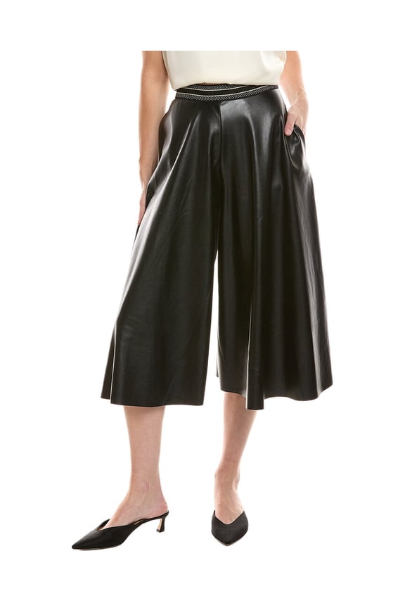 womens Wide Leg Culotte, xs, Black