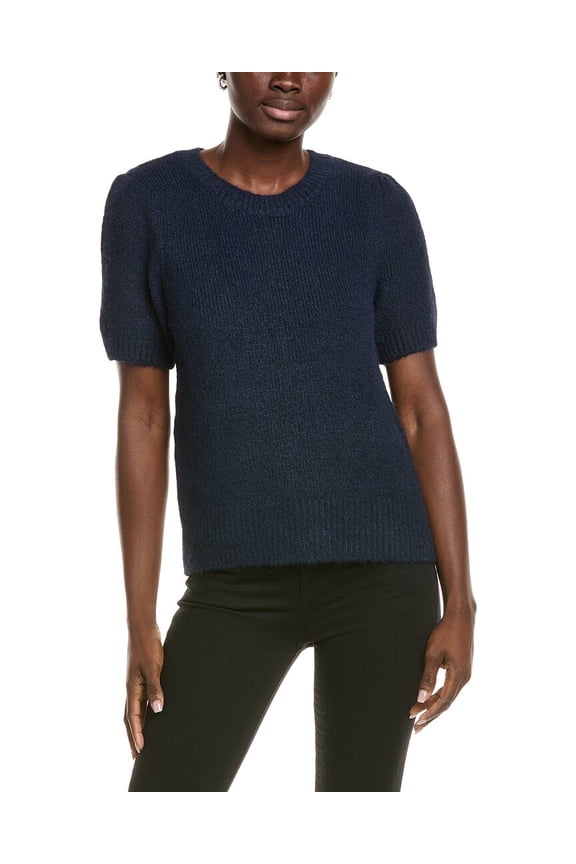 womens  Wool-Bend Crewneck Sweater, l, Blue