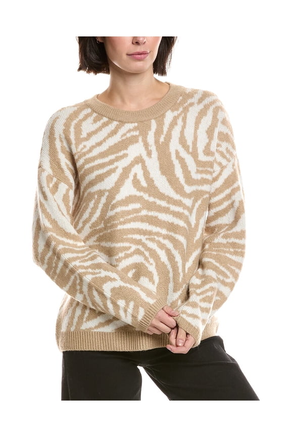 womens Zebra Sweater, XL, Blue