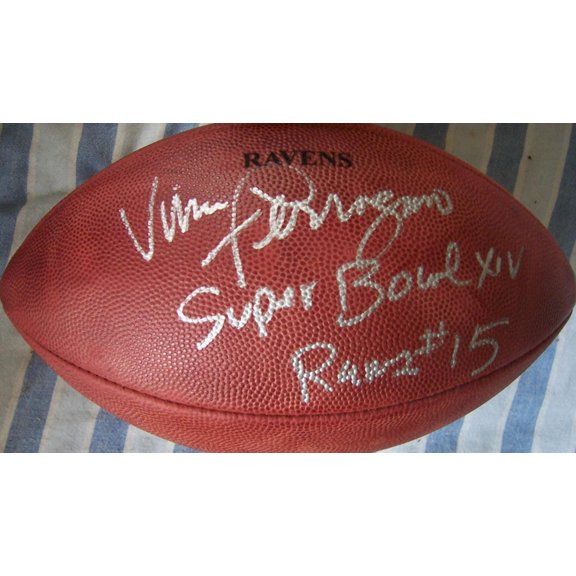 Vince Ferragamo autographed Wilson NFL football inscribed Rams #15 Super Bowl 14 (JSA)
