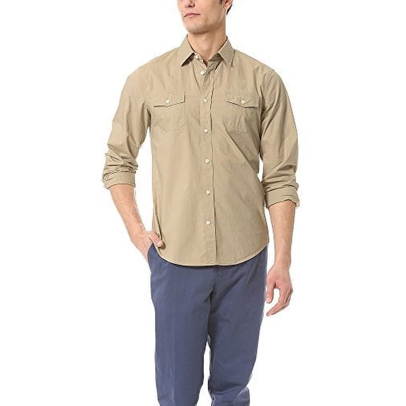 Vince Men's Parachute Sport Shirt, Maple, Small