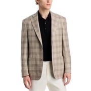 Vince Plaid Slim Fit Unstructured Sport Coat Blazer 38 R Light Brown Plaid