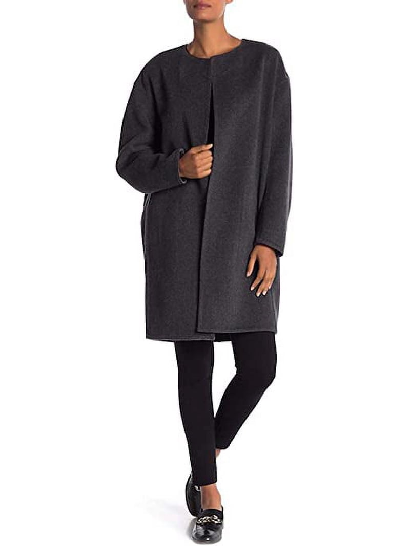 Vince Reversible Double Face Wool Blend Coat, Dark Heather Grey