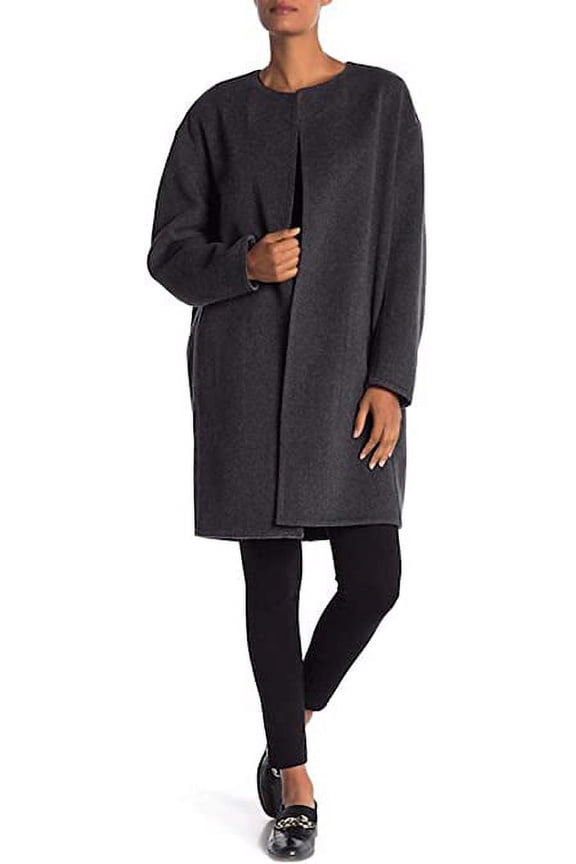Reversible Double Face Wool Blend Coat, Dark Heather Grey/Medium Heather Grey - Large