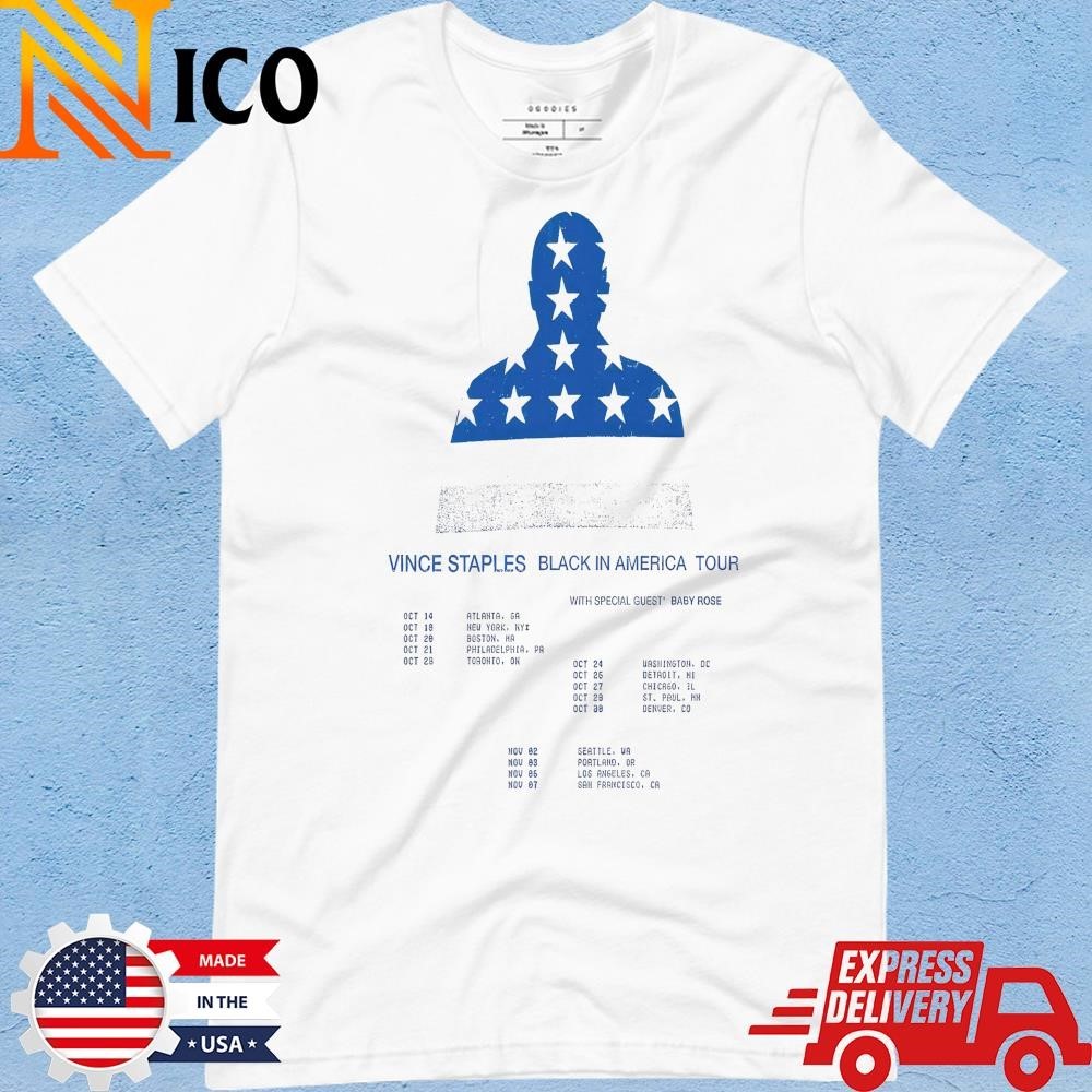 Vince Staples Black In America Tour 2024 Poster Shirt