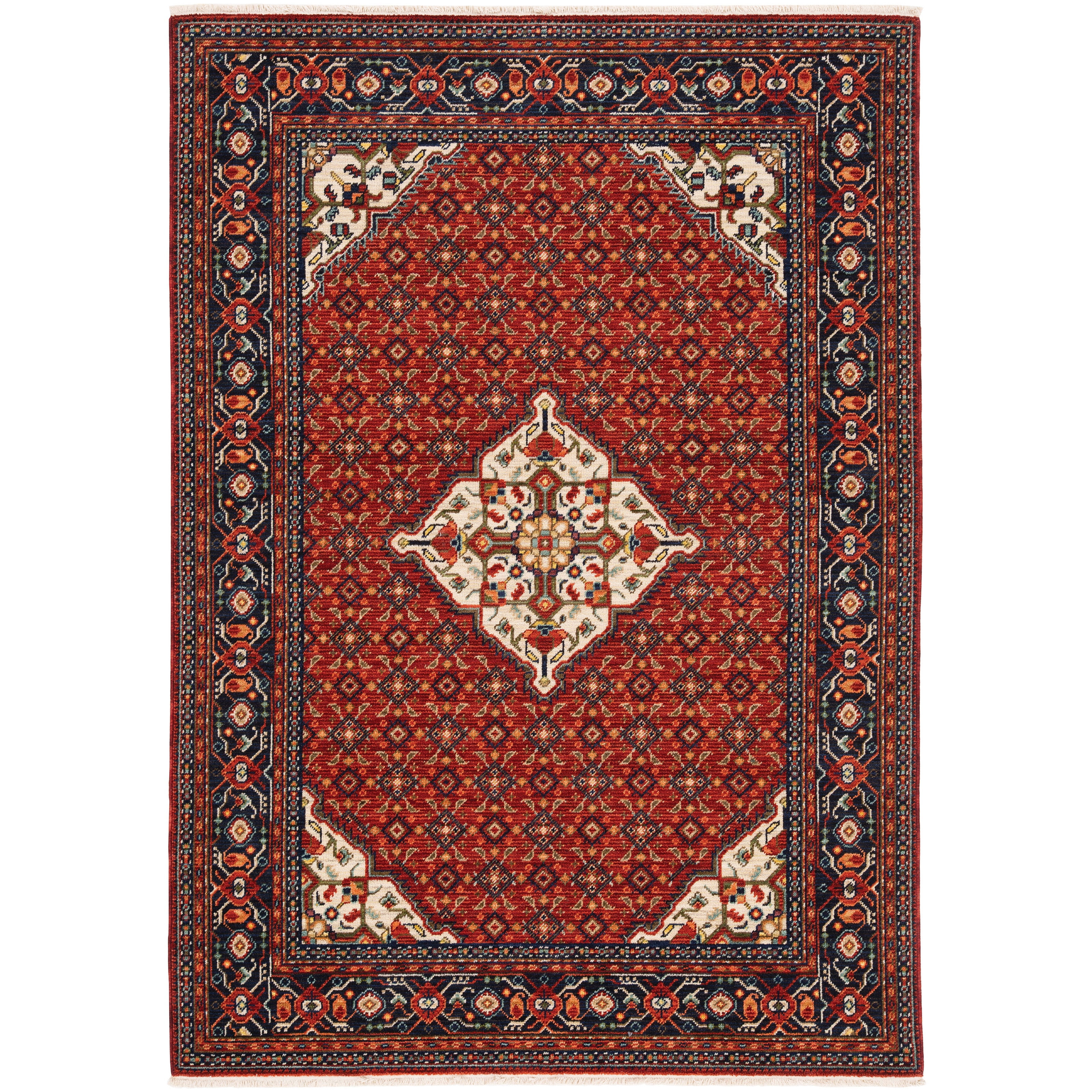 Vince Traditional Oriental Area Rug, Red/ Blue 1, 6' x 9'