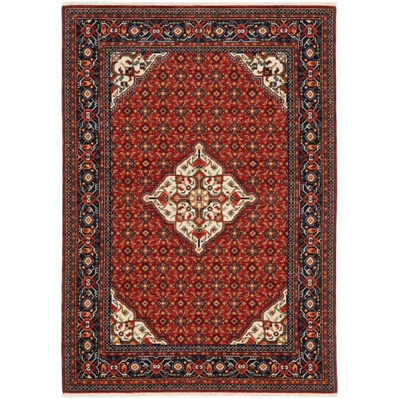 Vince Traditional Oriental Area Rug, Red/ Blue 1, 6' x 9'