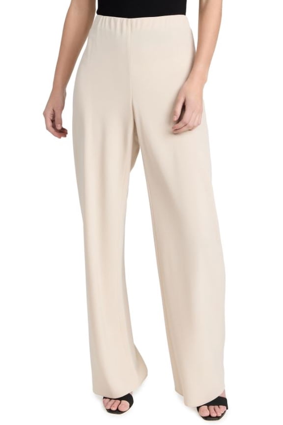 Women's Beige High Waist Crepe Biased Pants, XL