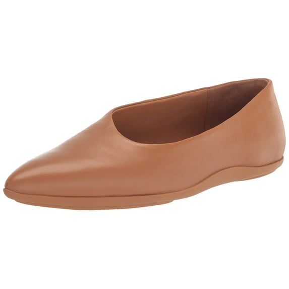 Vince Women's Lex Asymmetrical Pointed Toe Flats, Tan Leather, 7.5