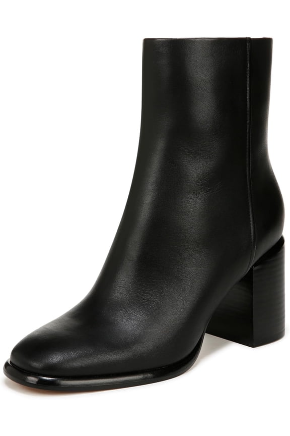 Women's Luca Block Heel Ankle Boot Black Leather 8M