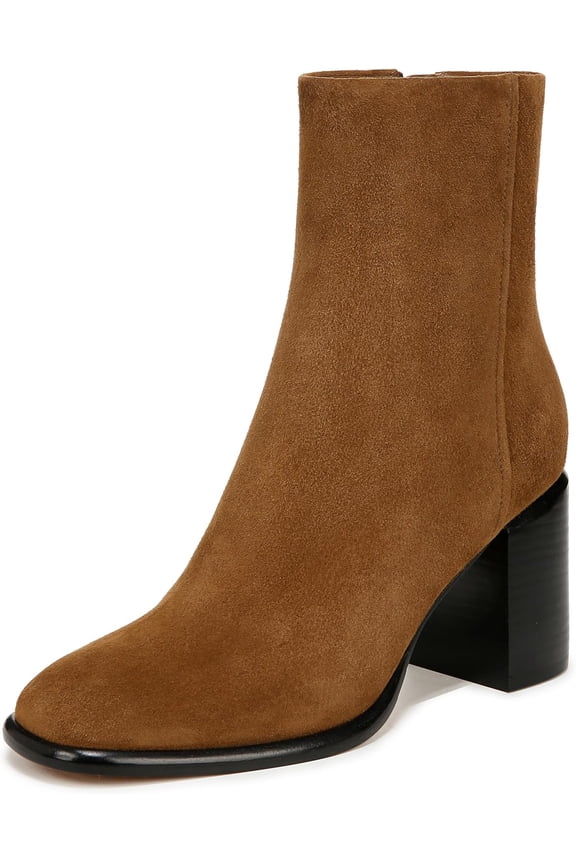 Women's Luca Block Heel Ankle Boot Elm Wood Brown Suede 8.5M