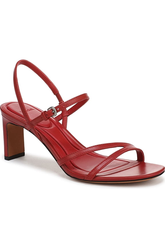 Women's Marcela Ankle Strap Heel Sandal Crimson Red Leather 11M