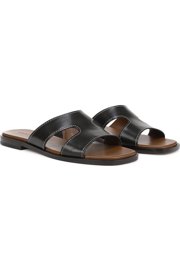 Women's Meyers Slide Sandal Black Leather 8M