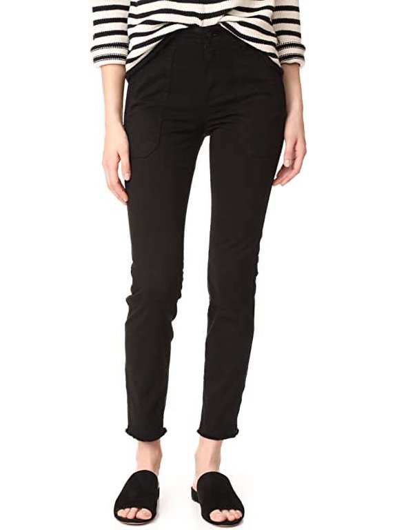 Women's Skinny Military Pants, Black, 26