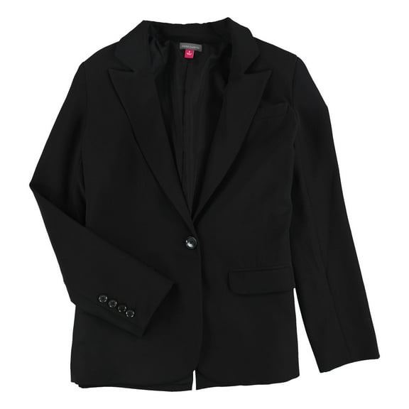 Vince Womens Notched Collar Single One Button Blazer Jacket, Black, Small
