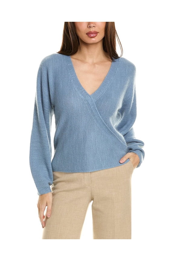 womens  Cross Front Wool & Mohair-Blend Sweater, XL