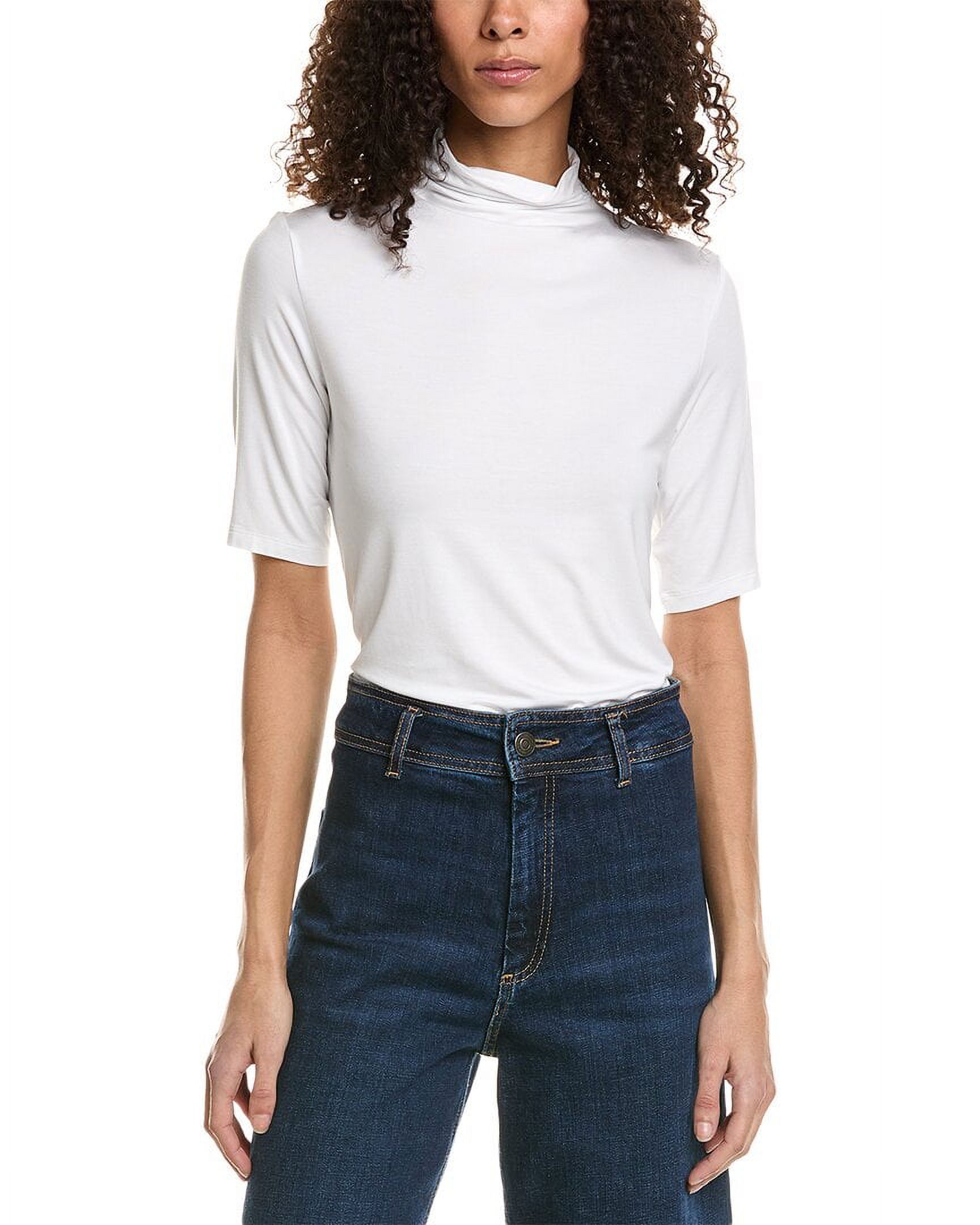 Vince Women's Elbow Sleeve Crew Neck T-Shirt - Soft Organic Cotton Relaxed Fit Tee