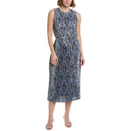 Women s Crepe Puff Short Sleeve Midi Dress A New Day Navy Blue Floral S Walmart