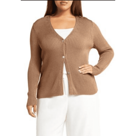 Vince womens  Plus Ribbed Button Cardigan, 3X